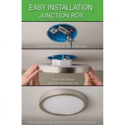 7.5 in. Brushed Nickel Selectable LED Flush Mount Flat Panel with Night Light Feature 800 Lumens 3 Mount Option (8-Pack) by Commercial Electric -OCTO LIGHTS Shop brushed nickel commercial electric flush mount lights 56568113 8pk 1d 1000