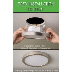 7.5 in. Brushed Nickel Selectable LED Flush Mount Flat Panel with Night Light Feature 800 Lumens 3 Mount Option (8-Pack) by Commercial Electric -OCTO LIGHTS Shop brushed nickel commercial electric flush mount lights 56568113 8pk 40 1000