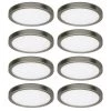 7.5 in. Brushed Nickel Selectable LED Flush Mount Flat Panel with Night Light Feature 800 Lumens 3 Mount Option (8-Pack) by Commercial Electric 1 7.5 in. Brushed Nickel Selectable LED Flush Mount Flat Panel with Night Light Feature 800 Lumens 3 Mount Option (8-Pack) by Commercial Electric -OCTO LIGHTS Shop brushed nickel commercial electric flush mount lights 56568113 8pk 64 1000