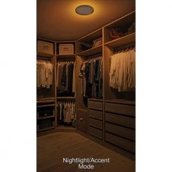 11 in. Color Selectable LED Flush Mount Ceiling Light w/ Night Light Optional White and Brushed Nickel Trim Rings by Commercial Electric -OCTO LIGHTS Shop brushed nickel commercial electric flush mount lights 56583191 1f 1000