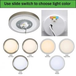 11 in. Color Selectable LED Flush Mount Ceiling Light w/ Night Light Optional White and Brushed Nickel Trim Rings by Commercial Electric -OCTO LIGHTS Shop brushed nickel commercial electric flush mount lights 56583191 66 1000