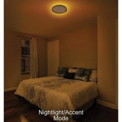 13 in. Color Selectable LED Flush Mount Ceiling Light w/ Night Light Optional White and Brushed Nickel Trim Rings by Commercial Electric -OCTO LIGHTS Shop brushed nickel commercial electric flush mount lights 56584191 1f 1000