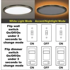 32 in. Low Profile Oval Brushed Nickel Color Selectable LED Flush Mount Ceiling Light w/ Night Light Feature by Commercial Electric -OCTO LIGHTS Shop brushed nickel commercial electric flush mount lights 56587113 1d 1000
