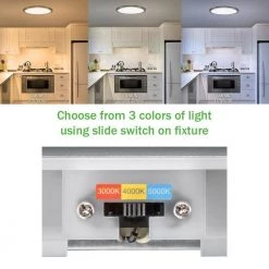 32 in. Low Profile Oval Brushed Nickel Color Selectable LED Flush Mount Ceiling Light w/ Night Light Feature by Commercial Electric -OCTO LIGHTS Shop brushed nickel commercial electric flush mount lights 56587113 40 1000