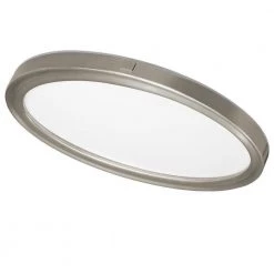 32 in. Low Profile Oval Brushed Nickel Color Selectable LED Flush Mount Ceiling Light w/ Night Light Feature by Commercial Electric -OCTO LIGHTS Shop brushed nickel commercial electric flush mount lights 56587113 44 1000