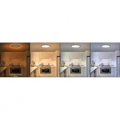 32 in. Low Profile Oval Brushed Nickel Color Selectable LED Flush Mount Ceiling Light w/ Night Light Feature by Commercial Electric -OCTO LIGHTS Shop brushed nickel commercial electric flush mount lights 56587113 66 1000