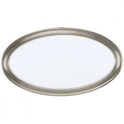 32 in. Low Profile Oval Brushed Nickel Color Selectable LED Flush Mount Ceiling Light w/ Night Light Feature by Commercial Electric -OCTO LIGHTS Shop brushed nickel commercial electric flush mount lights 56587113 c3 1000