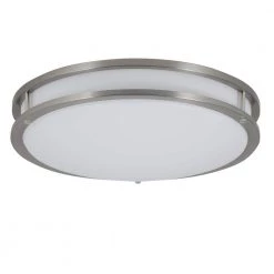 16 in. Smart Hubspace Round RGB Color Selectable LED Brushed Nickel Flush Mount by Commercial Electric -OCTO LIGHTS Shop brushed nickel commercial electric flush mount lights dc016ledhub 44 1000