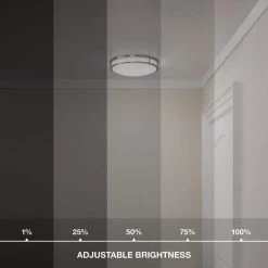 16 in. Smart Hubspace Round RGB Color Selectable LED Brushed Nickel Flush Mount by Commercial Electric -OCTO LIGHTS Shop brushed nickel commercial electric flush mount lights dc016ledhub 66 1000