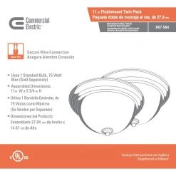 11 in. 1-Light Brushed Nickel Flush Mount with Frosted Glass Shade (2-Pack) by Commercial Electric 16 11 in. 1-Light Brushed Nickel Flush Mount with Frosted Glass Shade (2-Pack) by Commercial Electric -OCTO LIGHTS Shop brushed nickel commercial electric flush mount lights efg1011 2 bn 1d 1000