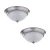 11 in. 1-Light Brushed Nickel Flush Mount with Frosted Glass Shade (2-Pack) by Commercial Electric 2 11 in. 1-Light Brushed Nickel Flush Mount with Frosted Glass Shade (2-Pack) by Commercial Electric -OCTO LIGHTS Shop brushed nickel commercial electric flush mount lights efg1011 2 bn 64 1000