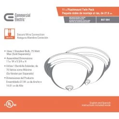 11 in. 1-Light Brushed Nickel Flush Mount with Frosted Glass Shade (2-Pack) by Commercial Electric 23 11 in. 1-Light Brushed Nickel Flush Mount with Frosted Glass Shade (2-Pack) by Commercial Electric -OCTO LIGHTS Shop brushed nickel commercial electric flush mount lights efg1011 2 bn d4 1000