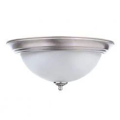 11 in. 1-Light Brushed Nickel Flush Mount with Frosted Glass Shade (2-Pack) by Commercial Electric 22 11 in. 1-Light Brushed Nickel Flush Mount with Frosted Glass Shade (2-Pack) by Commercial Electric -OCTO LIGHTS Shop brushed nickel commercial electric flush mount lights efg1011 2 bn fa 1000