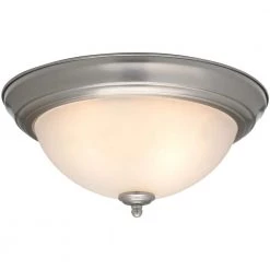 13 in. 2-Light Brushed Nickel Flush Mount with Frosted Glass Shade (2-Pack) by Commercial Electric -OCTO LIGHTS Shop brushed nickel commercial electric flush mount lights efg8012a bn 66 1000