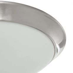 11 in. 120-Watt Equivalent Brushed Nickel 2700K CCT LED Ceiling Light Flush Mount with Frosted White Glass Shade by Commercial Electric -OCTO LIGHTS Shop brushed nickel commercial electric flush mount lights hb1022c 35 4f 1000