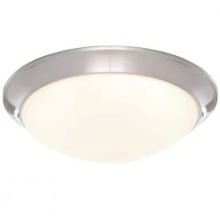 11 in. 120-Watt Equivalent Brushed Nickel 2700K CCT LED Ceiling Light Flush Mount with Frosted White Glass Shade by Commercial Electric -OCTO LIGHTS Shop brushed nickel commercial electric flush mount lights hb1022c 35 a0 1000