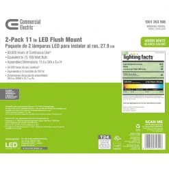 11 in. 100-Watt Equivalent Brushed Nickel Integrated LED Flush Mount with Frosted Glass Shade (2-Pack) by Commercial Electric -OCTO LIGHTS Shop brushed nickel commercial electric flush mount lights hqv8011l bn 40 1000