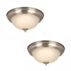 11 in. 100-Watt Equivalent Brushed Nickel Integrated LED Flush Mount with Frosted Glass Shade (2-Pack) by Commercial Electric 1 11 in. 100-Watt Equivalent Brushed Nickel Integrated LED Flush Mount with Frosted Glass Shade (2-Pack) by Commercial Electric -OCTO LIGHTS Shop brushed nickel commercial electric flush mount lights hqv8011l bn 64 1000