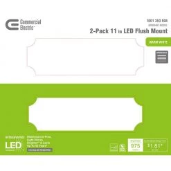 11 in. 100-Watt Equivalent Brushed Nickel Integrated LED Flush Mount with Frosted Glass Shade (2-Pack) by Commercial Electric -OCTO LIGHTS Shop brushed nickel commercial electric flush mount lights hqv8011l bn d4 1000
