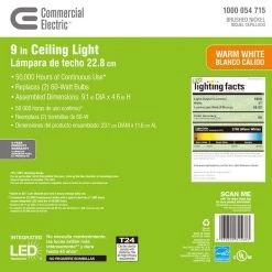 9 in. 120-Watt Equivalent Brushed Nickel Integrated LED Mushroom Flush Mount with White Acrylic Shade by Commercial Electric 23 9 in. 120-Watt Equivalent Brushed Nickel Integrated LED Mushroom Flush Mount with White Acrylic Shade by Commercial Electric -OCTO LIGHTS Shop brushed nickel commercial electric flush mount lights ipf3011l bn 1f 1000