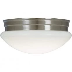 9 in. 120-Watt Equivalent Brushed Nickel Integrated LED Mushroom Flush Mount with White Acrylic Shade by Commercial Electric 17 9 in. 120-Watt Equivalent Brushed Nickel Integrated LED Mushroom Flush Mount with White Acrylic Shade by Commercial Electric -OCTO LIGHTS Shop brushed nickel commercial electric flush mount lights ipf3011l bn a0 1000