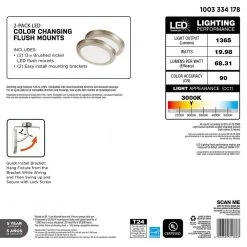 13 in. Brushed Nickel Selectable CCT Color Changing LED Round Ceiling Flush Mount Light Fixture (2-Pack) by Commercial Electric -OCTO LIGHTS Shop brushed nickel commercial electric flush mount lights jju3011l 2 bn d4 1000