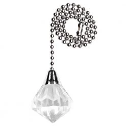 12 in. Chrome Acrylic Diamond Pull Chain for Ceiling Fan and Lights by Commercial Electric