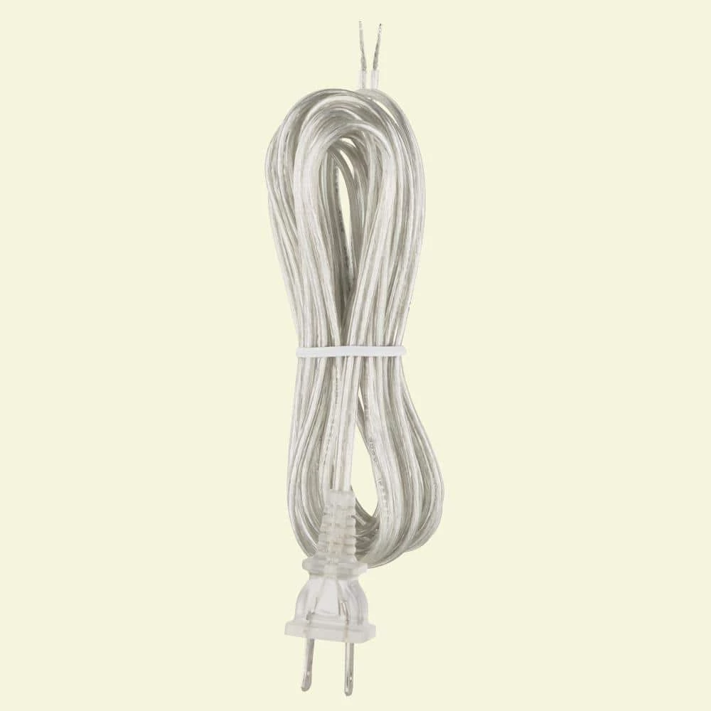 8 ft. Silver Lamp Cord and Molded Plug Set with Stripped Ends Ready for Wiring by Commercial Electric 3 8 ft. Silver Lamp Cord and Molded Plug Set with Stripped Ends Ready for Wiring by Commercial Electric