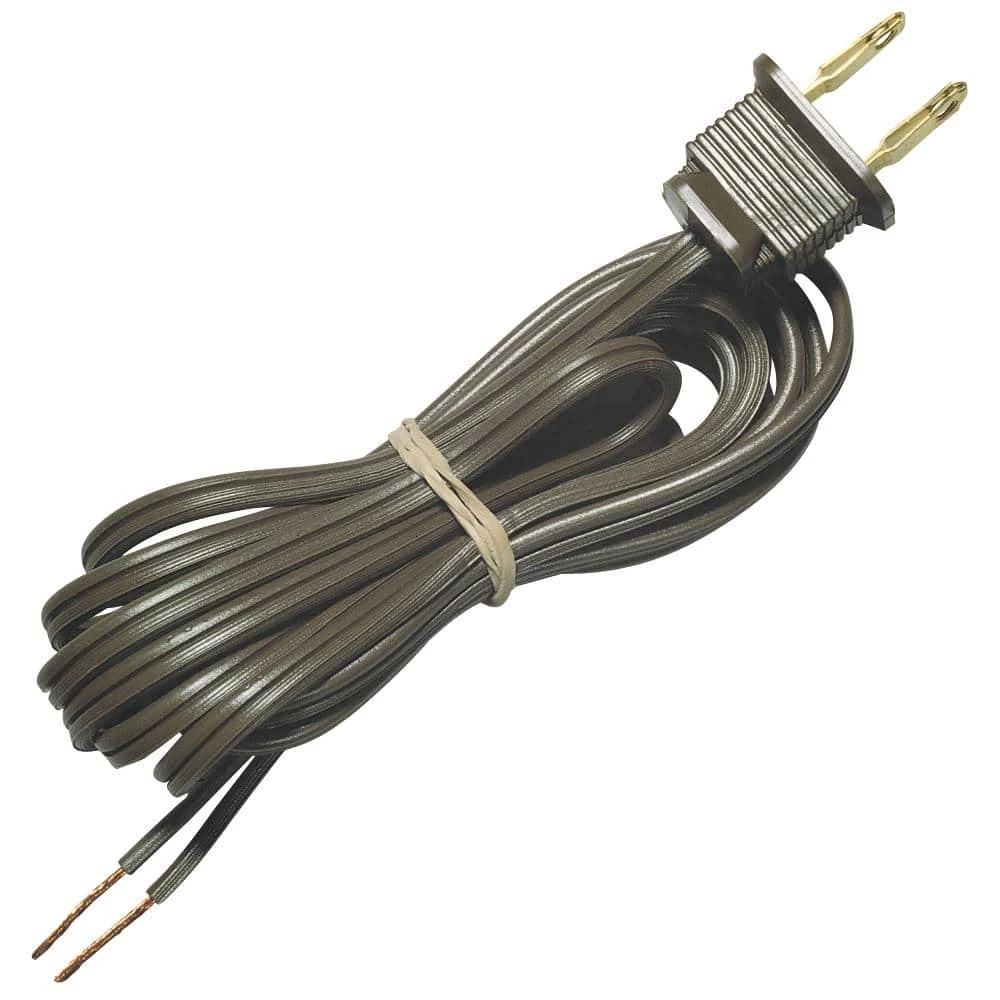 8 ft. Brown Lamp Cord and Molded Plug Set with Stripped Ends Ready for Wiring by Commercial Electric 3 8 ft. Brown Lamp Cord and Molded Plug Set with Stripped Ends Ready for Wiring by Commercial Electric