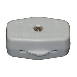 White 3A Feed-Through ON/OFF Lamp Switch by Commercial Electric