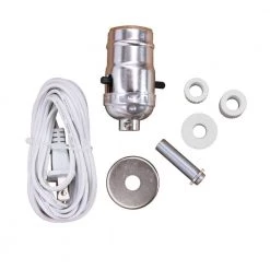 Brushed Nickel DIY Make-a-Lamp Bottle Adaptor Kit by Commercial Electric