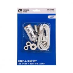 Brushed Nickel DIY Make-a-Lamp Bottle Adaptor Kit by Commercial Electric -OCTO LIGHTS Shop commercial electric lamp sockets 804854 c3 1000