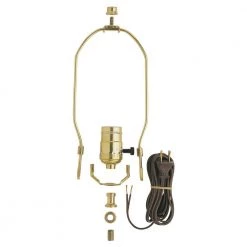 Brass DIY Make-A-Lamp Kit with 3-Way Turn Knob Lamp Socket by Commercial Electric