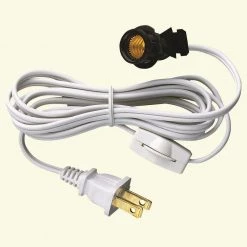 6 ft. White Candelabra Base Socket and Cord with Switch and Plug Set by Commercial Electric