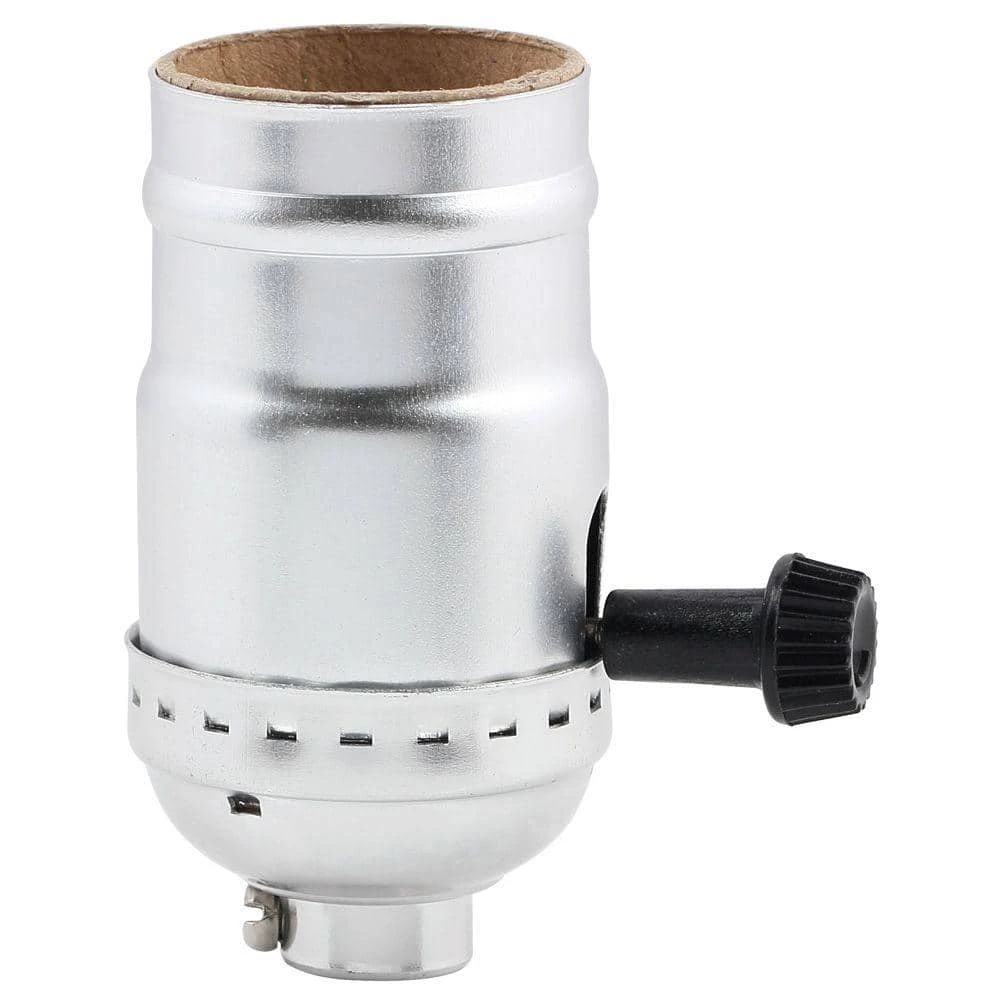 2-3/4 in. 3-Way Brushed Nickel Turn Knob Lamp Socket by Commercial Electric 3 2-3/4 in. 3-Way Brushed Nickel Turn Knob Lamp Socket by Commercial Electric