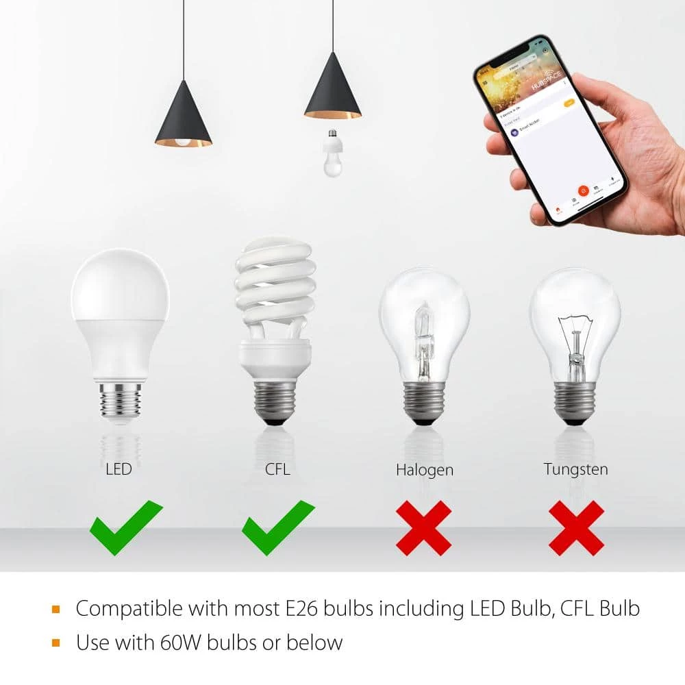 Indoor/Outdoor Smart Hubspace Screw-Based Lighting Socket by Commercial Electric 9 Indoor/Outdoor Smart Hubspace Screw-Based Lighting Socket by Commercial Electric - Image 8