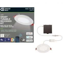 4 in. Smart Hubspace Selectable CCT Ultra Slim Integrated LED Recessed Light Kit by Commercial Electric -OCTO LIGHTS Shop commercial electric recessed lighting kits 50291 77 1000