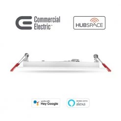 6 in. Smart Hubspace Ultra Slim New Construction and Remodel RGB+W LED Recessed Kit by Commercial Electric -OCTO LIGHTS Shop commercial electric recessed lighting kits 50292 a0 1000