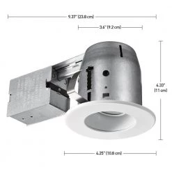4 in. White LED Swivel Baffle Round Trim New Construction and Remodel Recessed Lighting Kit with LED Bulb by Commercial Electric -OCTO LIGHTS Shop commercial electric recessed lighting kits 91269 1f 1000