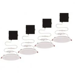 Ultra Slim 6 in. Color Selectable New Construction and Remodel Canless Recessed Integrated LED Kit (4-Pack) by Commercial Electric