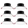 4 in. White Flush Round Wet Rated LED Integrated Recessed Lighting Kit (6-Pack) by Commercial Electric -OCTO LIGHTS Shop commercial electric recessed lighting kits 91514 64 1000