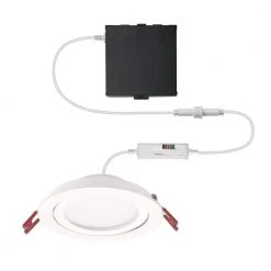 4 in. Selectable New Construction and Remodel Color Ultra-Directional Canless Recessed Integrated LED Kit by Commercial Electric