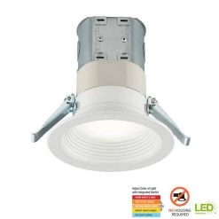 Easy-Up 4 in. D Baffle Color Selectable Canless LED Recessed Kit by Commercial Electric -OCTO LIGHTS Shop commercial electric recessed lighting kits cer407943ak50wh 40 1000