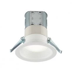 Easy-Up 4 in. D Baffle Color Selectable Canless LED Recessed Kit by Commercial Electric