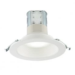 Easy-Up 6 in. White Baffle Integrated LED Recessed Kit with Selectable CCT (2700K-5000K), (No Can Needed) by Commercial Electric