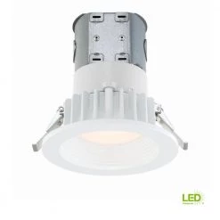 Easy-Up 4 in. White Baffle Integrated LED Recessed Kit at 91 CRI, 2700K, Warm White by Commercial Electric -OCTO LIGHTS Shop commercial electric recessed lighting kits sev407943wh27 1f 1000