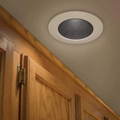 Ultra Low Glare 6 in. 3000K Soft White Integrated LED Recessed Trim Downlight Deep Black Baffle Insert 670 Lumens by Commercial Electric -OCTO LIGHTS Shop commercial electric recessed lighting trims 53197101 40 1000