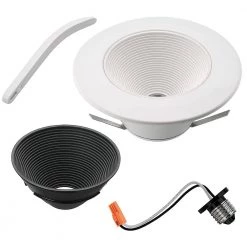 6 in. Ultra Low Glare Deep Baffle Color Selectable Integrated LED Recessed Lighting Trim Dimmable 670 Lumens Wet Rated by Commercial Electric -OCTO LIGHTS Shop commercial electric recessed lighting trims 53197301 44 1000