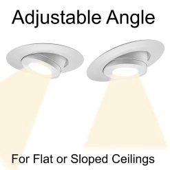 6 in. 3000K Integrated LED Recessed Trim Gimbal Light with Adjustable Beam Angle and Bulb Direction 670 Lumens (8 Pack) by Commercial Electric -OCTO LIGHTS Shop commercial electric recessed lighting trims 53803111 8pk 40 1000
