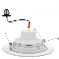 6 in. 3000K Integrated LED Recessed Trim Gimbal Light with Adjustable Beam Angle and Bulb Direction 670 Lumens (8 Pack) by Commercial Electric -OCTO LIGHTS Shop commercial electric recessed lighting trims 53803111 8pk 4f 1000